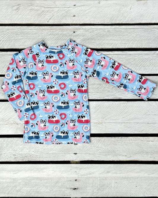 Cute toddler and children's swimwear. Matching sibling swim suit collections. UPF 50 Fabric. Made in the USA!