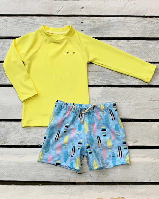 Cute toddler and children's swimwear. Matching sibling swim suit collections. UPF 50 Fabric. Made in the USA!