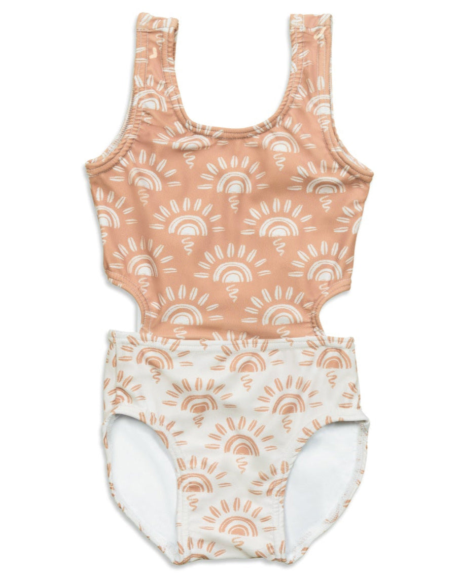 Cute toddler and children's swimwear. Matching sibling swim suit collections. UPF 50 Fabric. Made in the USA!