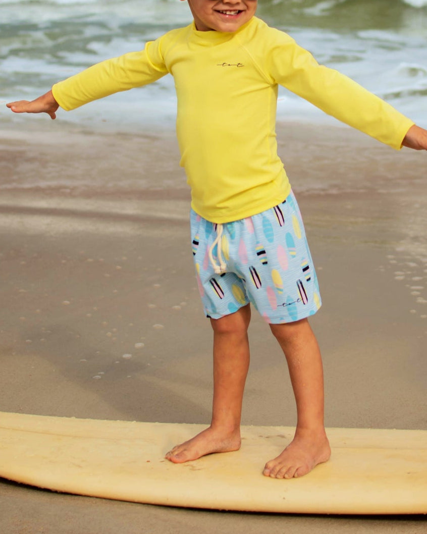 Cute toddler and children's swimwear. Matching sibling swim suit collections. UPF 50 Fabric. Made in the USA!