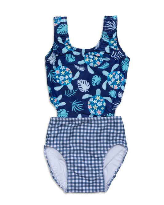 Cute toddler and children's swimwear. Matching sibling swim suit collections. UPF 50 Fabric. Made in the USA!