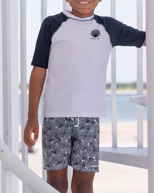 Cute toddler and children's swimwear. Matching sibling swim suit collections. UPF 50 Fabric. Made in the USA!