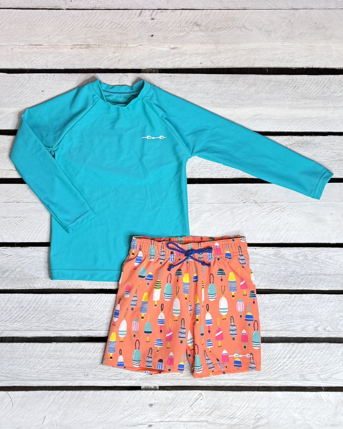 Bright Buoy Boys Long Sleeve and Trunk Set