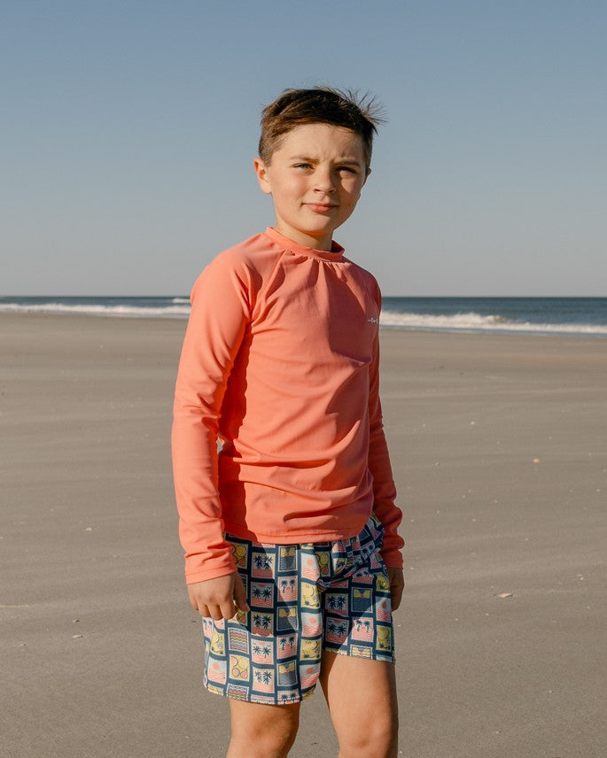 Coastal Stamps Boy Swim Trunks