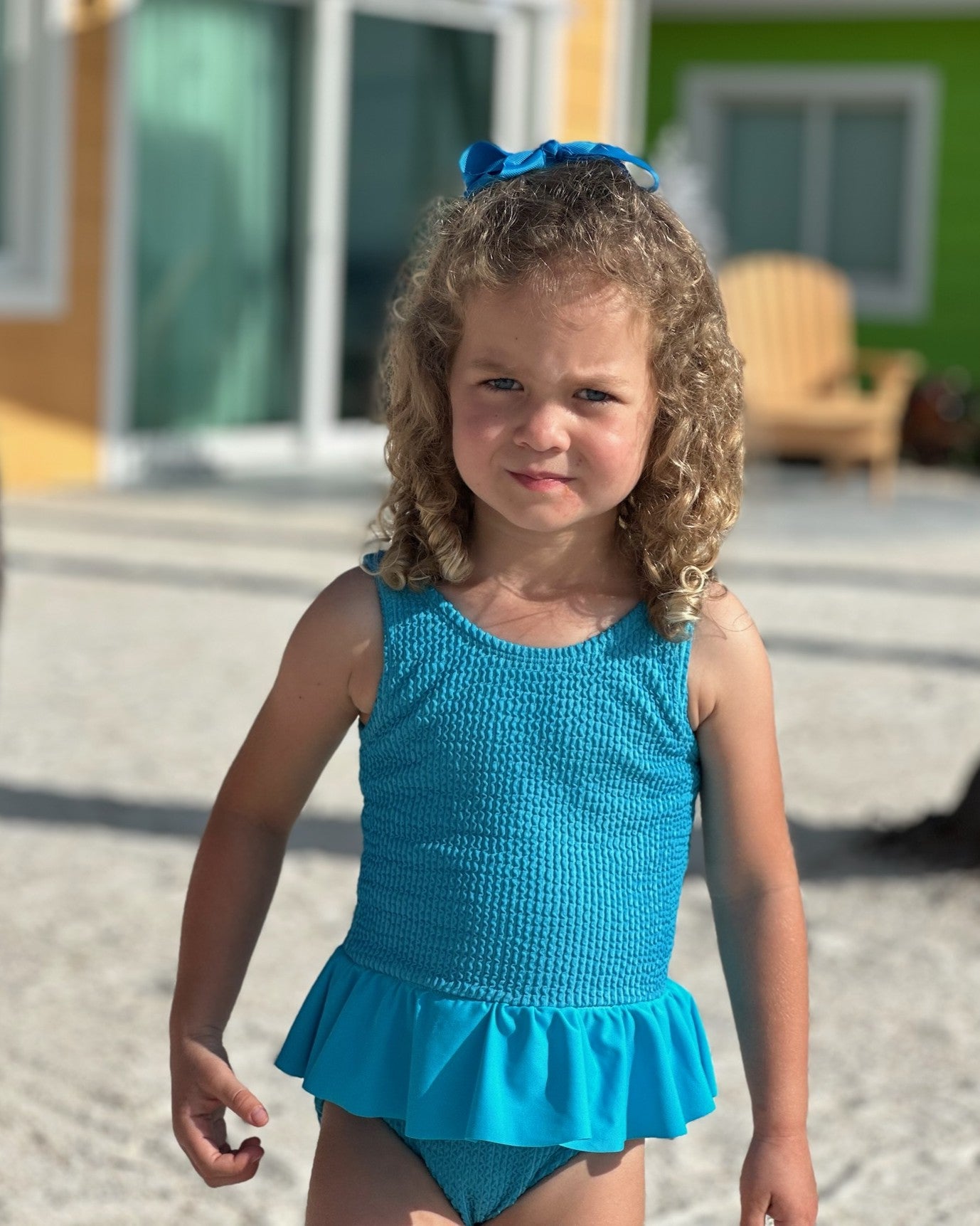 Cute toddler and children's swimwear. Matching sibling swim suit collections. UPF 50 Fabric. Made in the USA!
