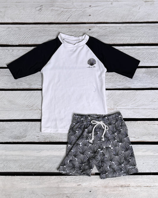 Cute toddler and children's swimwear. Matching sibling swim suit collections. UPF 50 Fabric. Made in the USA!