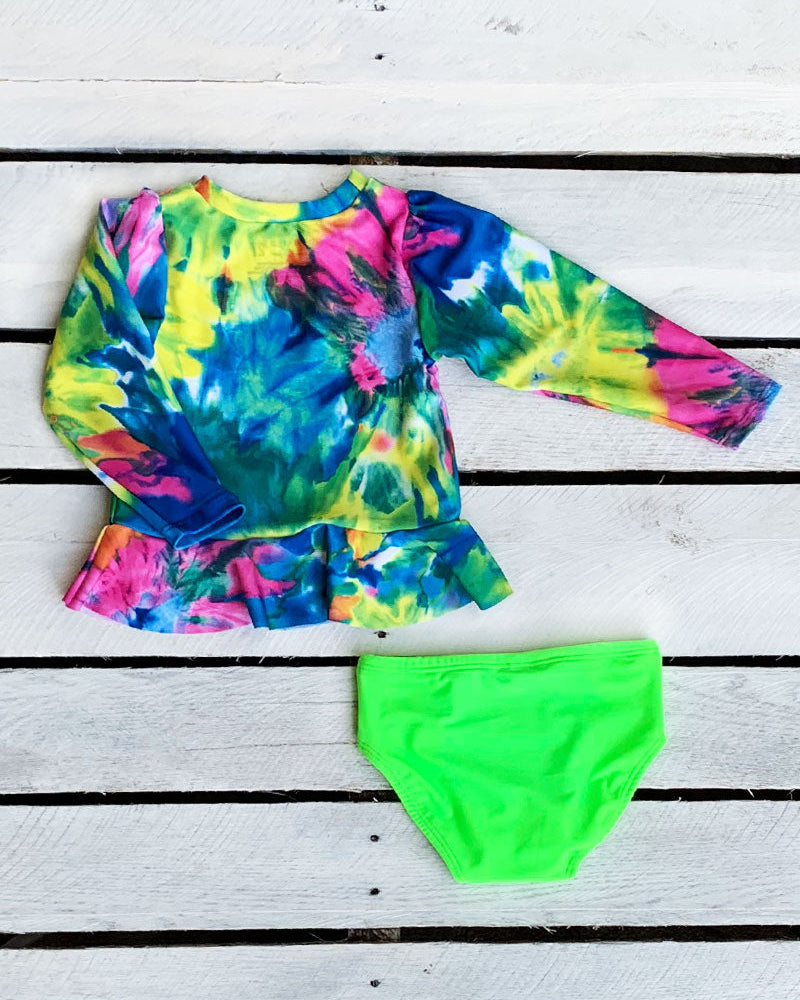 Cute toddler and children's swimwear. Matching sibling swim suit collections. UPF 50 Fabric. Made in the USA!