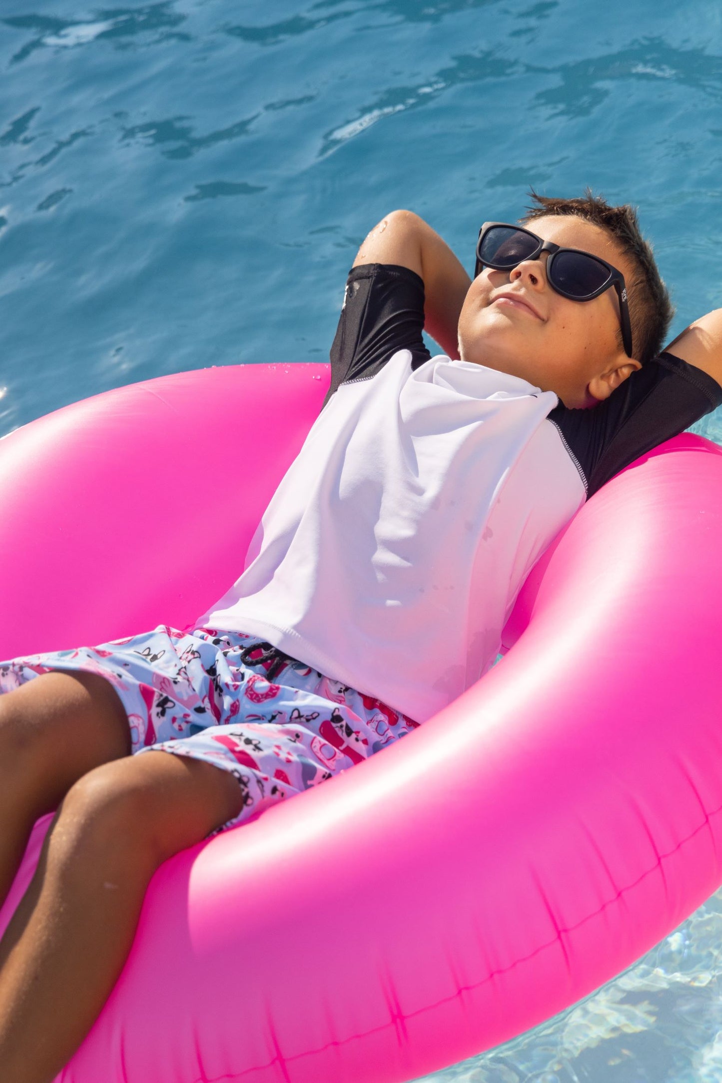 Pool Pups Boys Short Sleeve Sun Shirt and Swim Trunks Set