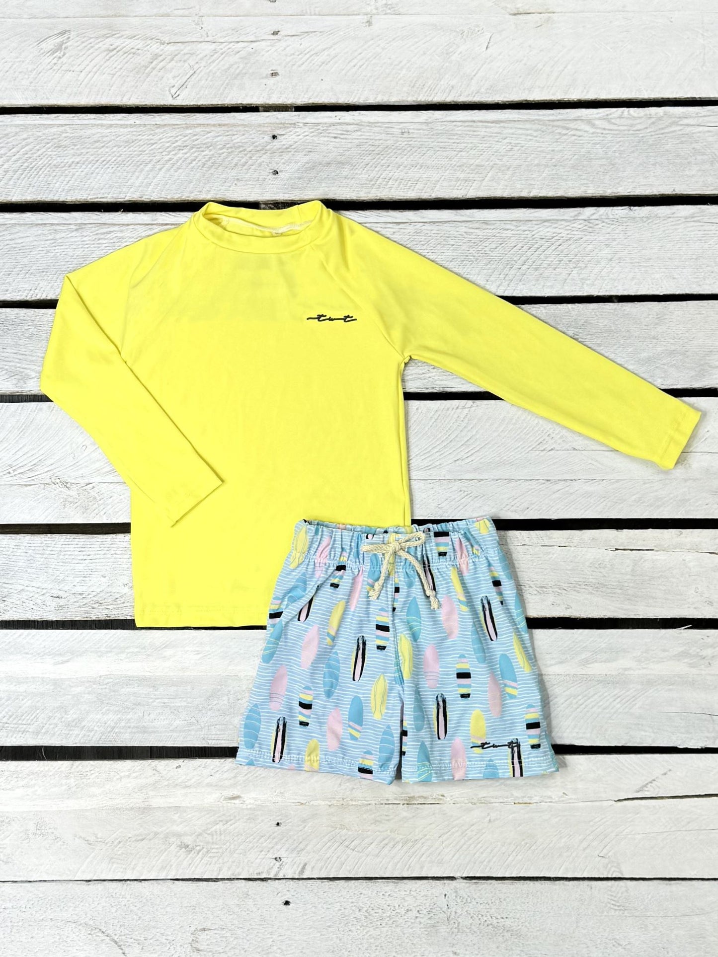 Surf's Up Sun Shirt and Swim Trunk Set