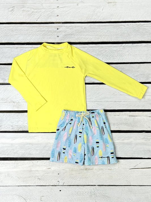 Surf's Up Sun Shirt and Swim Trunk Set