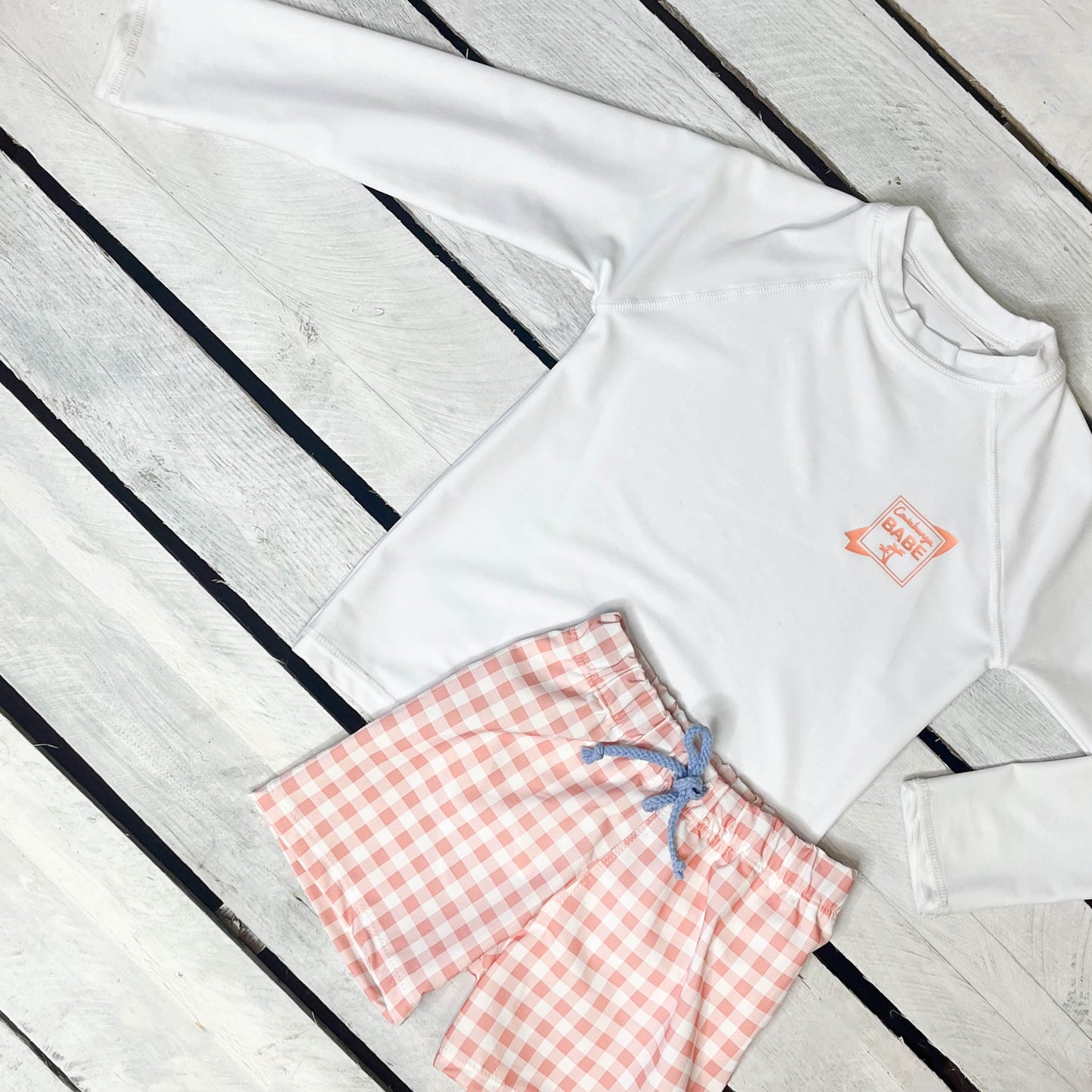 Coral Gingham Boys 3 Piece Set