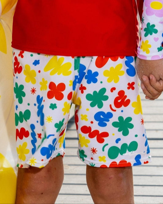 Cute toddler and children's swimwear. Matching sibling swim suit collections. UPF 50 Fabric. Made in the USA!
