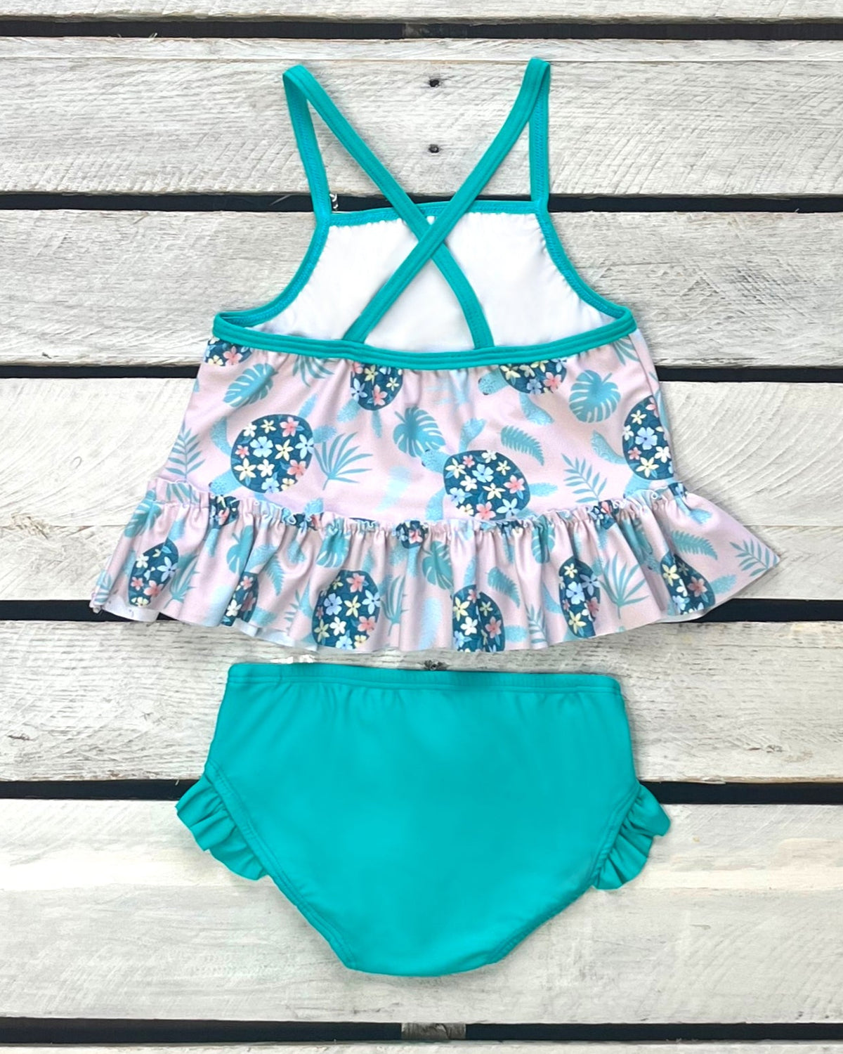 Cute toddler and children's swimwear. Matching sibling swim suit collections. UPF 50 Fabric. Made in the USA!