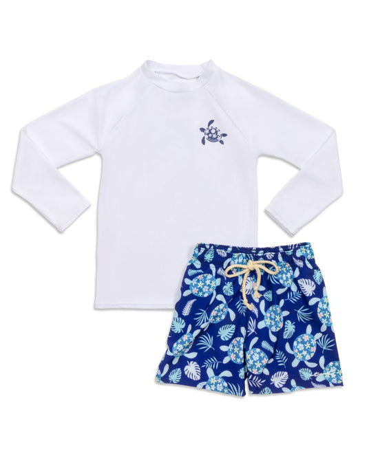 Cute toddler and children's swimwear. Matching sibling swim suit collections. UPF 50 Fabric. Made in the USA!