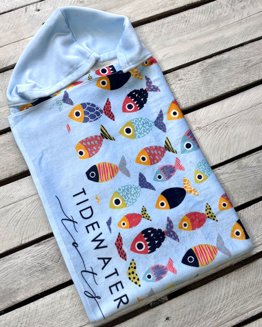 Colorful Fish Youth Hooded Towel