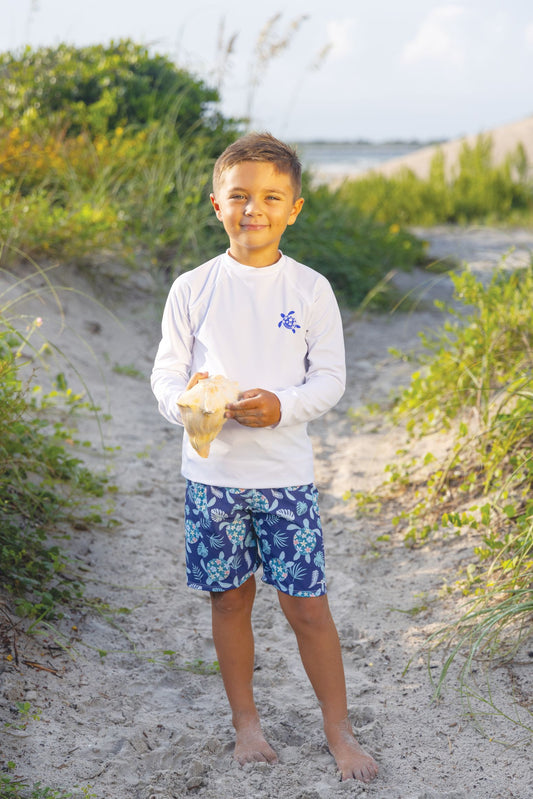 Turtley Cute Boys Sun Shirt and Trunk Set
