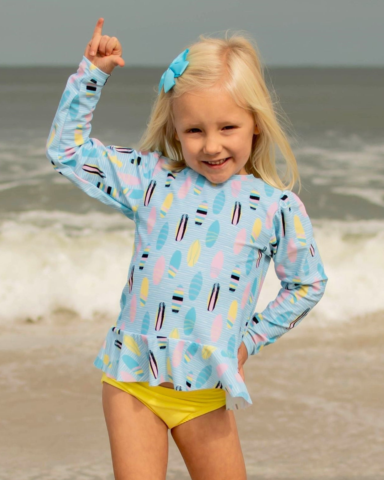 Cute toddler and children's swimwear. Matching sibling swim suit collections. UPF 50 Fabric. Made in the USA!