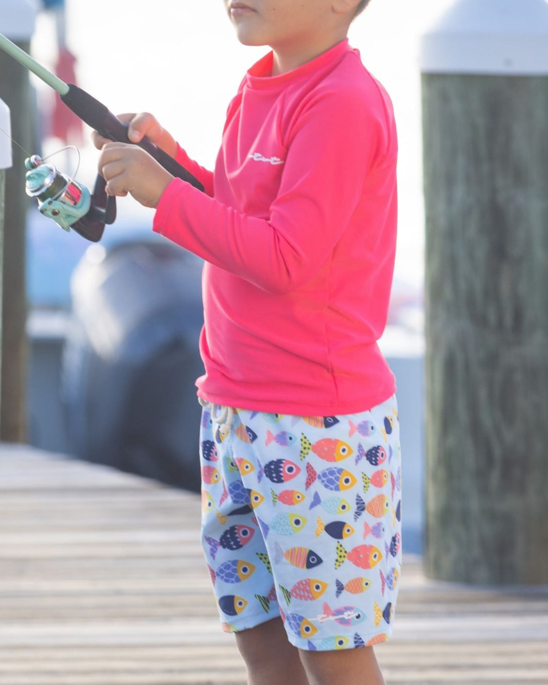 Cute toddler and children's swimwear. Matching sibling swim suit collections. UPF 50 Fabric. Made in the USA!