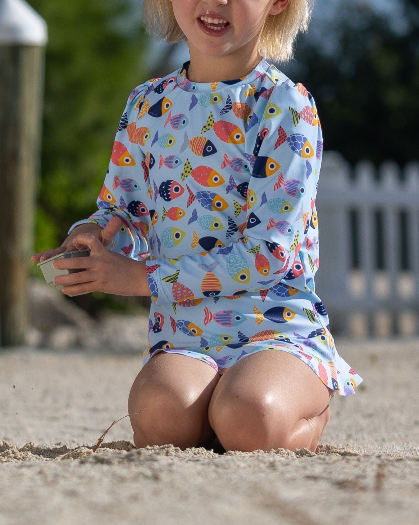 Cute toddler and children's swimwear. Matching sibling swim suit collections. UPF 50 Fabric. Made in the USA!