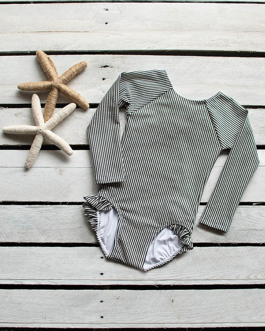 Cute toddler and children's swimwear. Matching sibling swim suit collections. UPF 50 Fabric. Made in the USA!