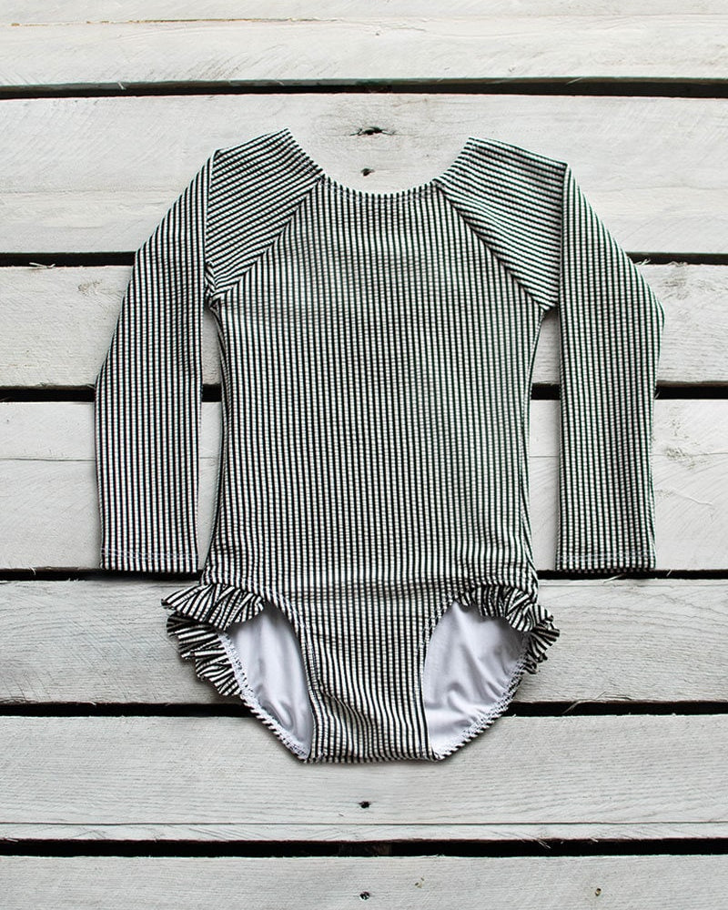 Cute toddler and children's swimwear. Matching sibling swim suit collections. UPF 50 Fabric. Made in the USA!