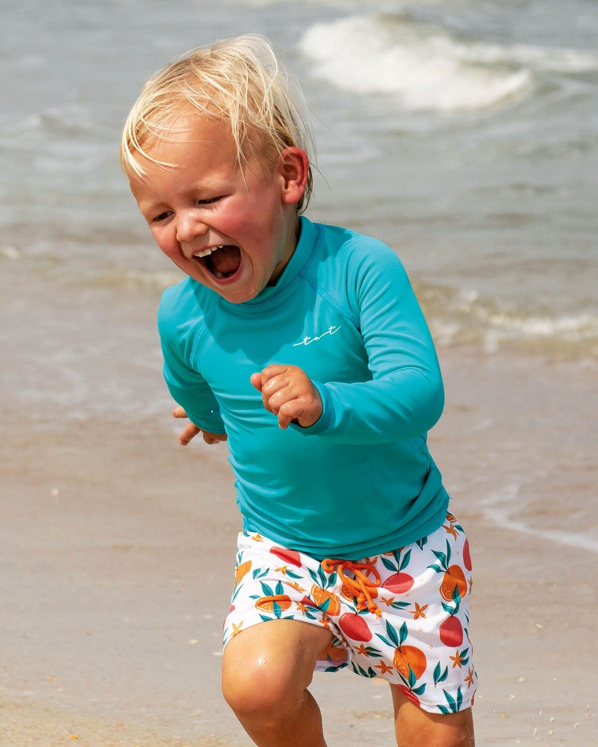 Cute toddler and children's swimwear. Matching sibling swim suit collections. UPF 50 Fabric. Made in the USA!