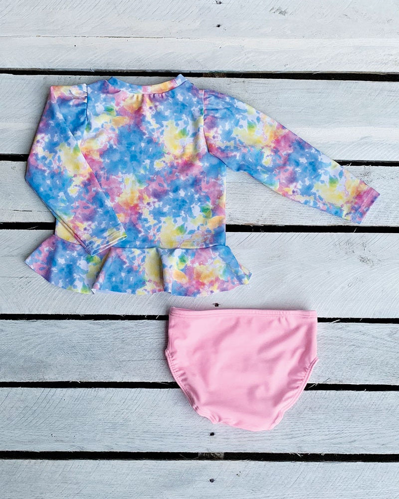 Cute toddler and children's swimwear. Matching sibling swim suit collections. UPF 50 Fabric. Made in the USA!