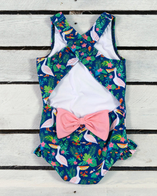 Cute toddler and children's swimwear. Matching sibling swim suit collections. UPF 50 Fabric. Made in the USA!