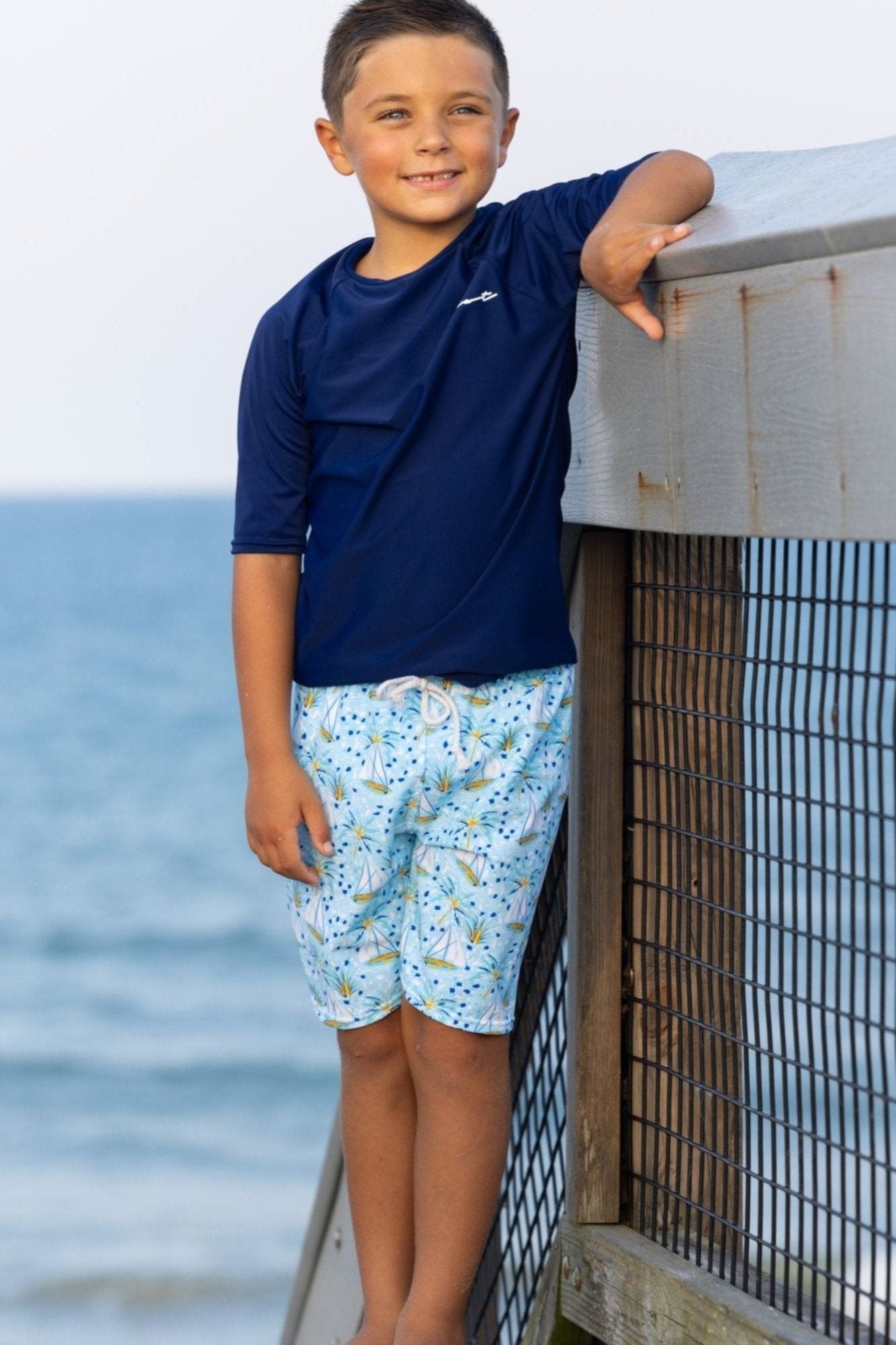 Sail Boats Paradise Swim Shirt and Swim Trunks