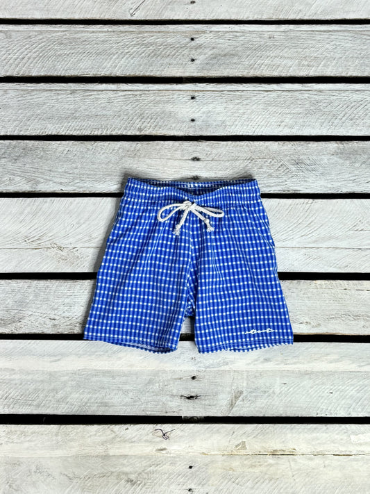 Texture Gingham Boys Swim Trunks