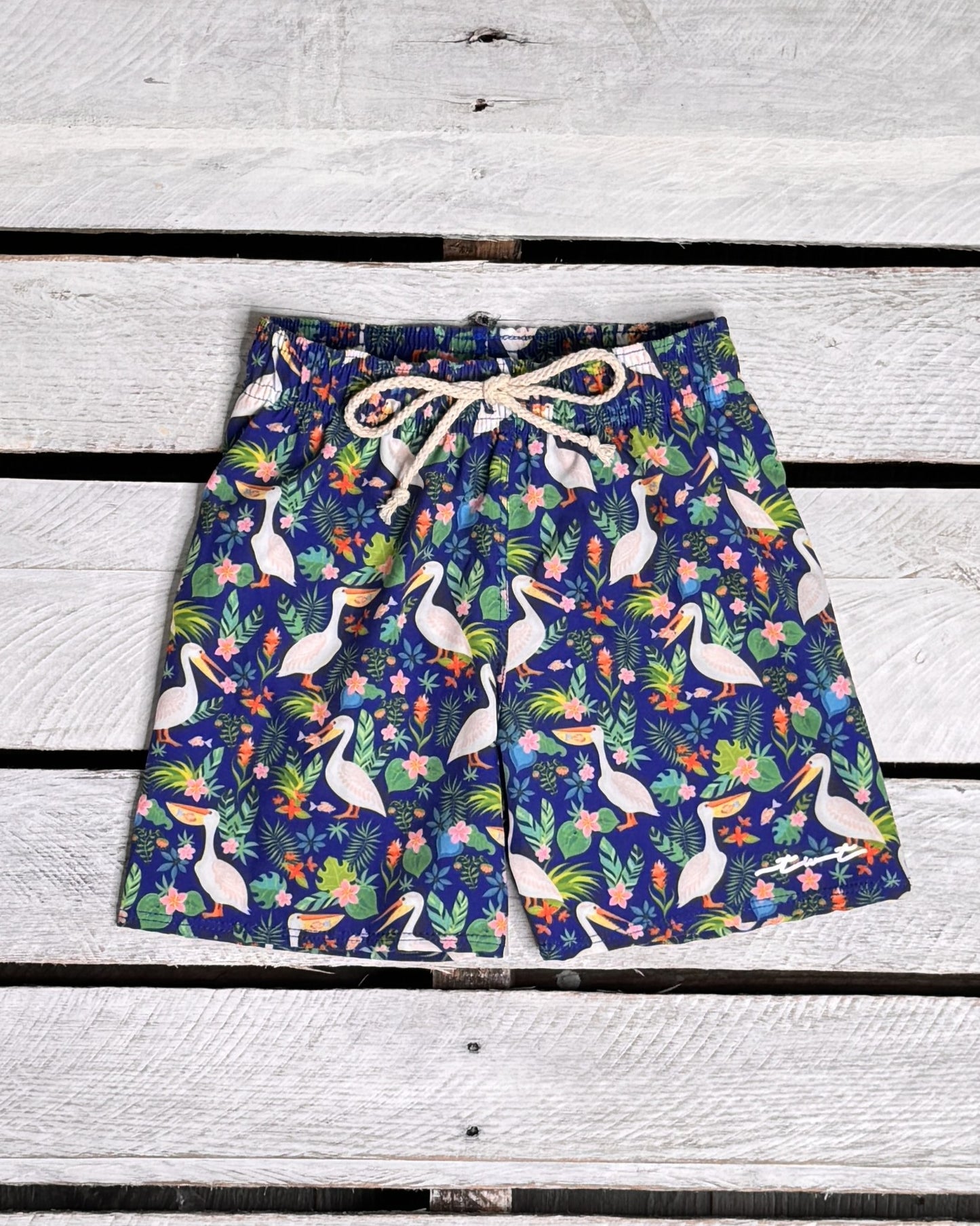 Pelicans in Paradise Swim Trunks