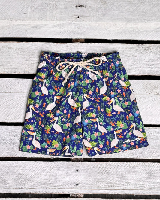 Pelicans in Paradise Swim Trunks