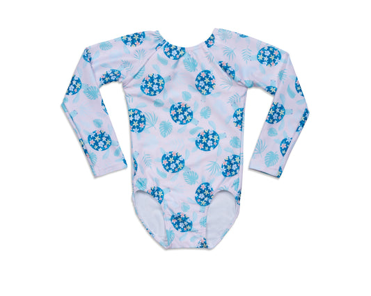 Turtley Cute Girl Long Sleeve One Piece with Bow