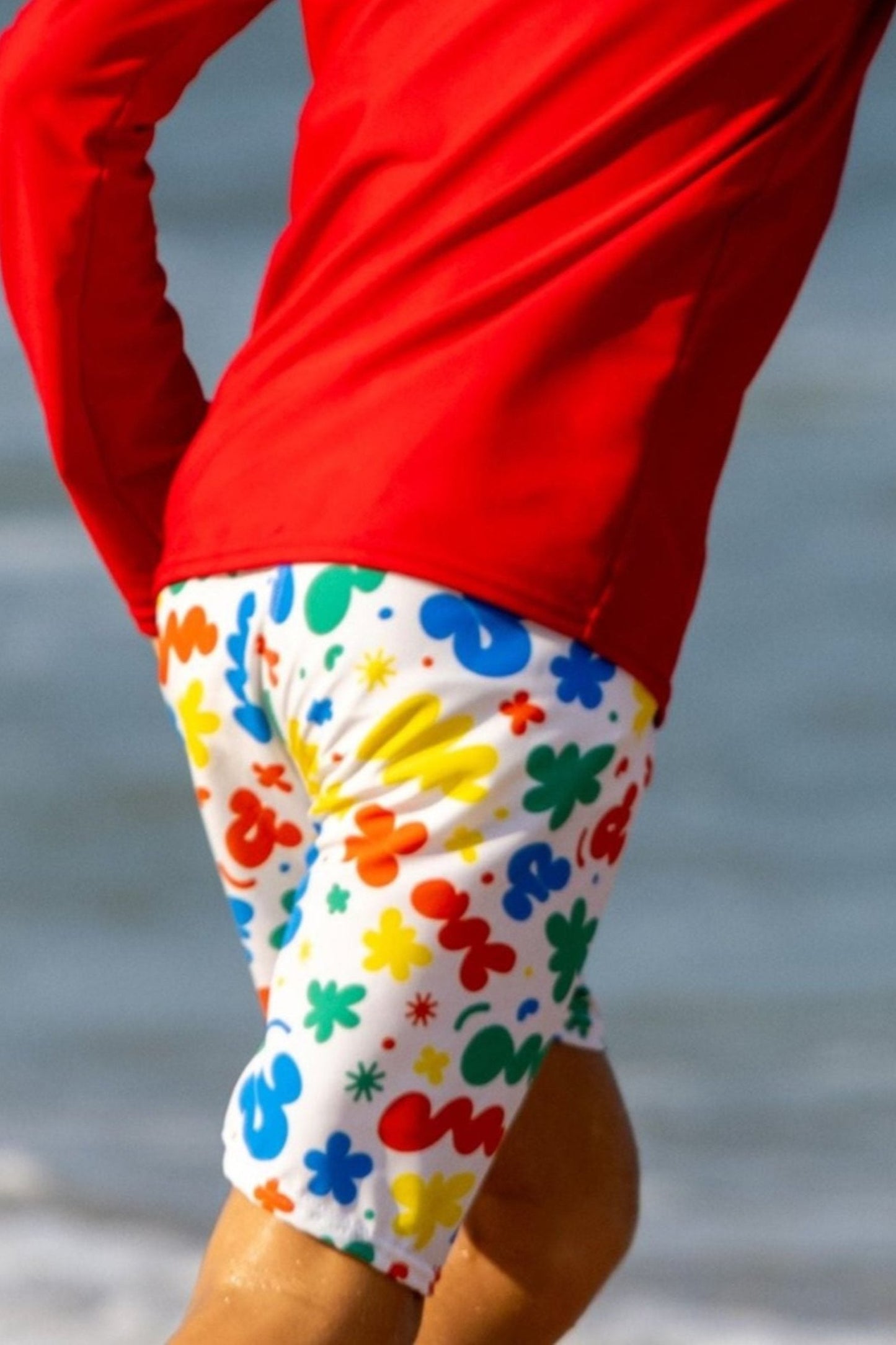 Retro Squiggle Boys Swim Trunks