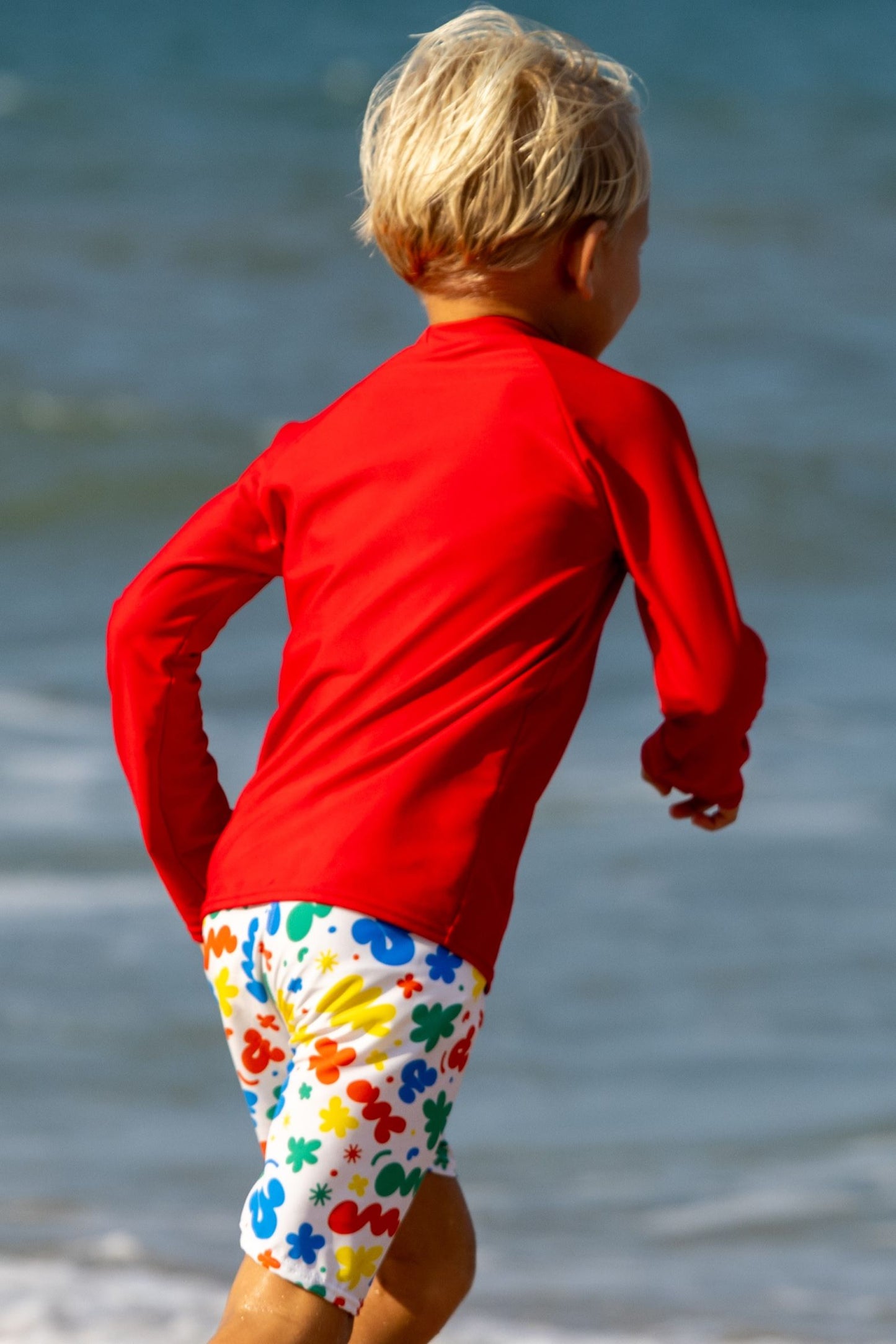 Retro Squiggle Sun Shirt and Swim Trunk Set