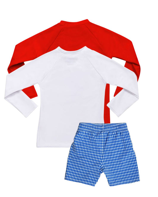 Red, White & Freedom 3 Piece Boy Swimsuit Bundle Set