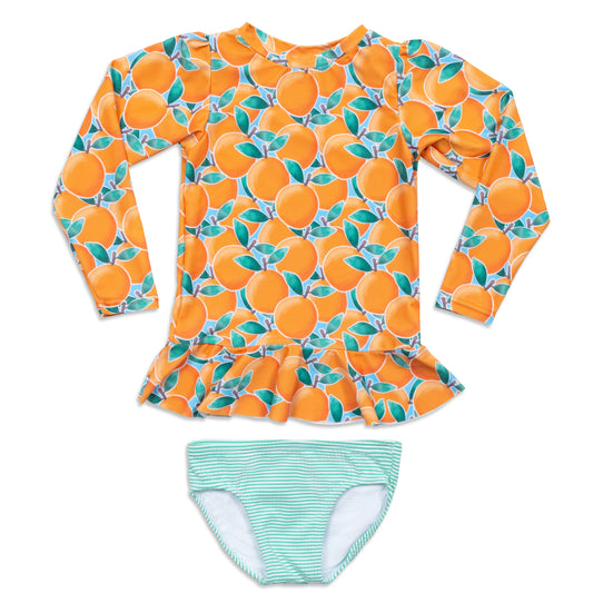 Cuties Girls Long Sleeve Sun Shirt and Bottom Set