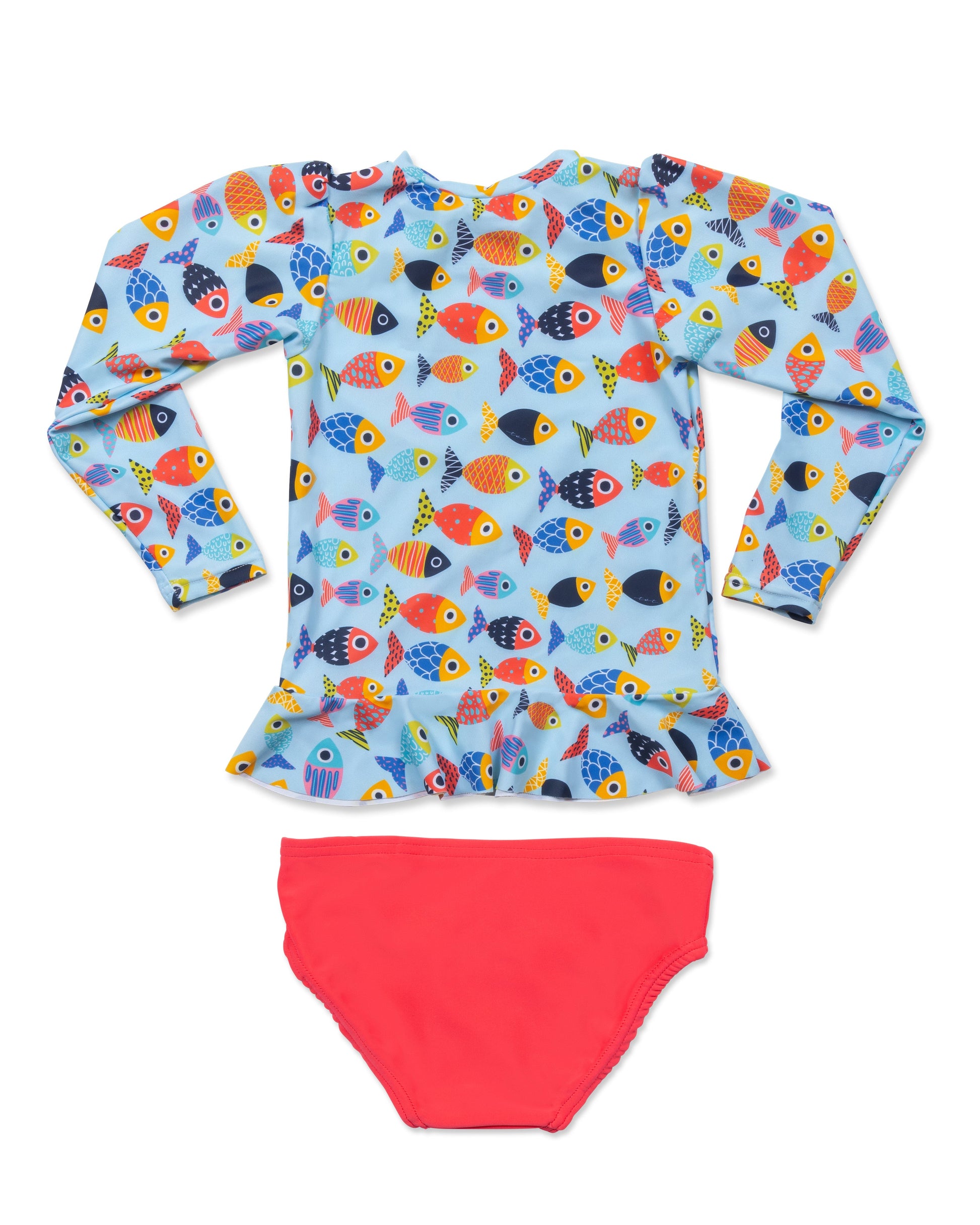 Cute toddler and children's swimwear. Matching sibling swim suit collections. UPF 50 Fabric. Made in the USA!