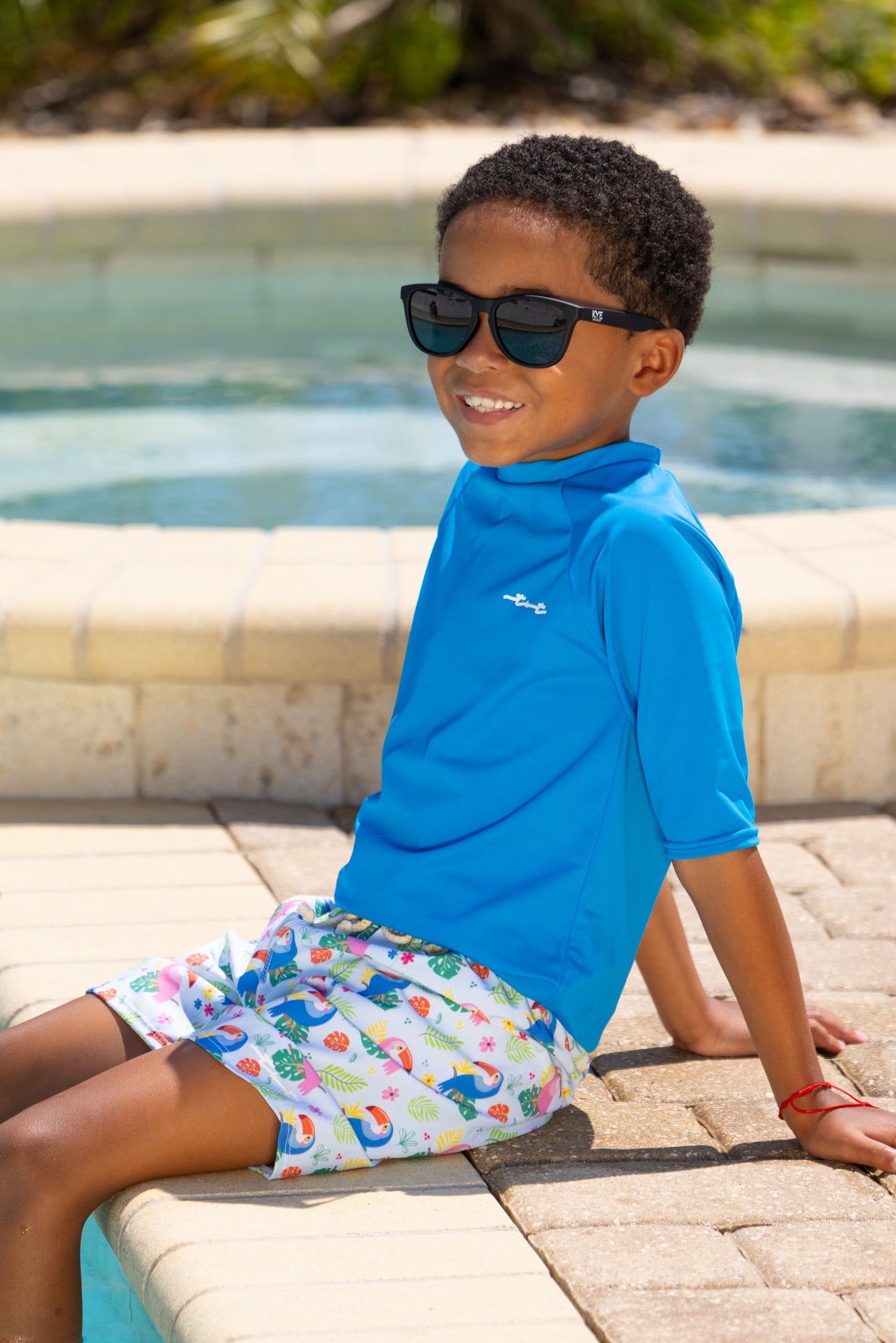 Too Cute Toucans Boys Short Sleeve Sun Shirt and Trunk Set