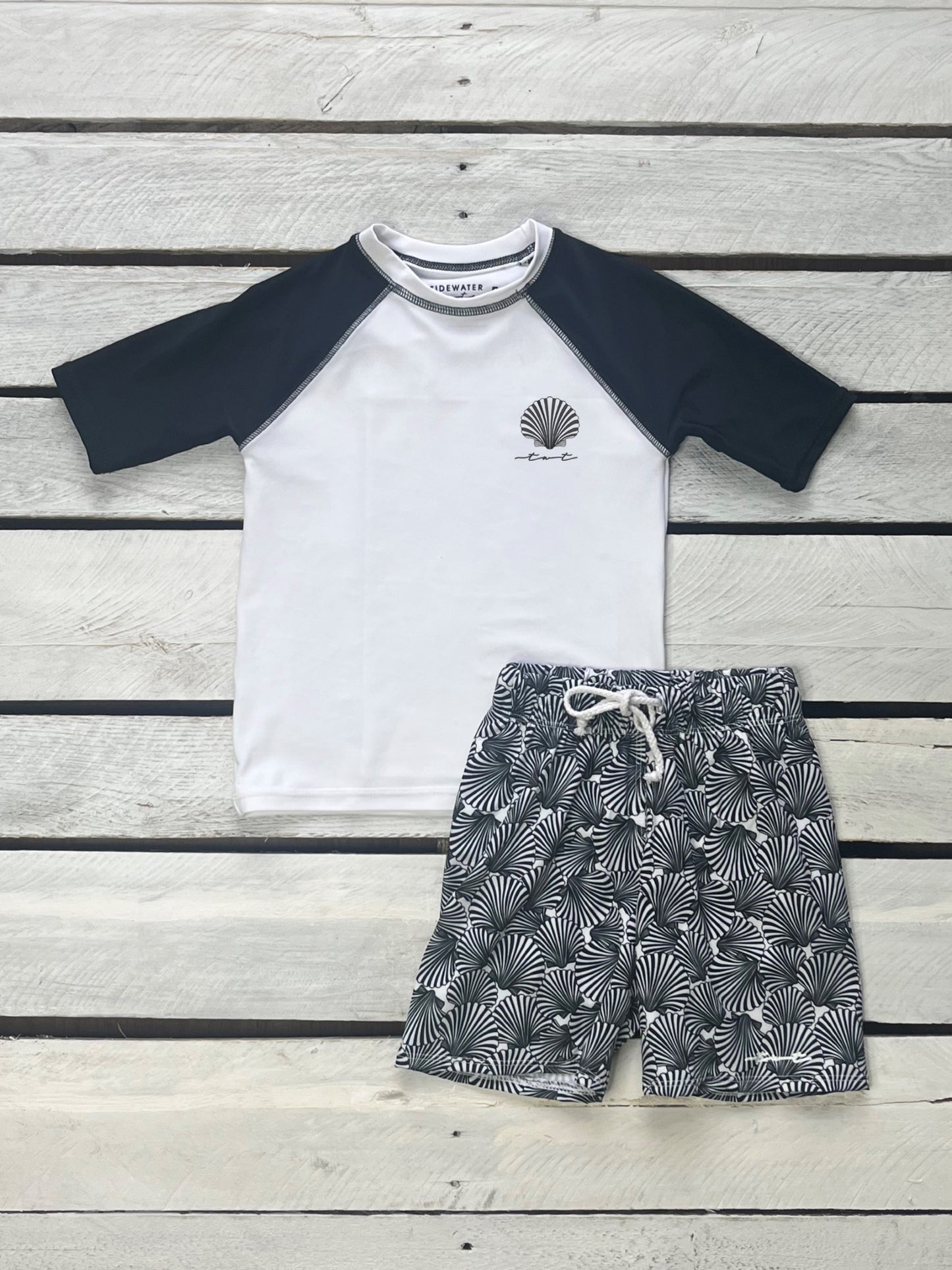 Seashell Boys Sun Shirt and Swim Trunks