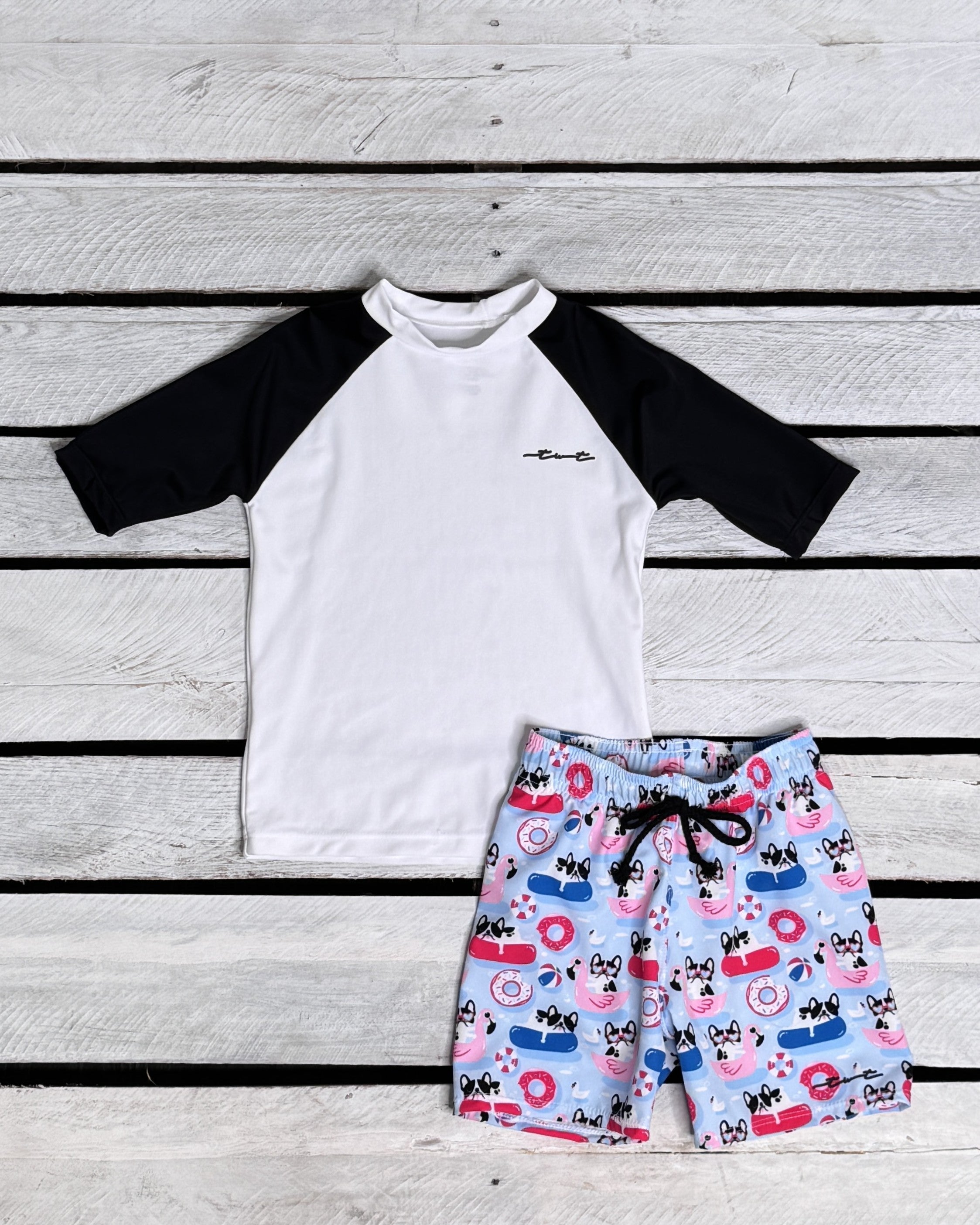 Pool Pups Boys Sun Shirt and Swim Trunk Set – Tidewater Tots