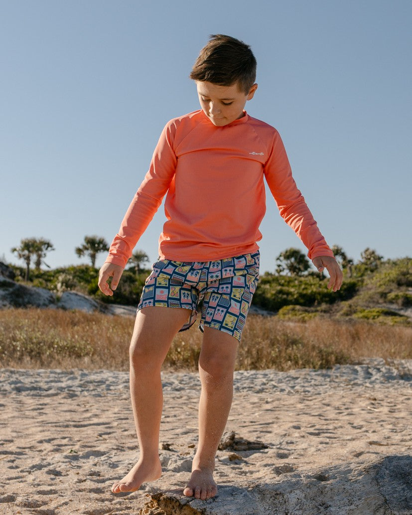 Coastal Stamps Boy Long Sleeve Sun Shirt and Swim Trunk Set – Tidewater ...