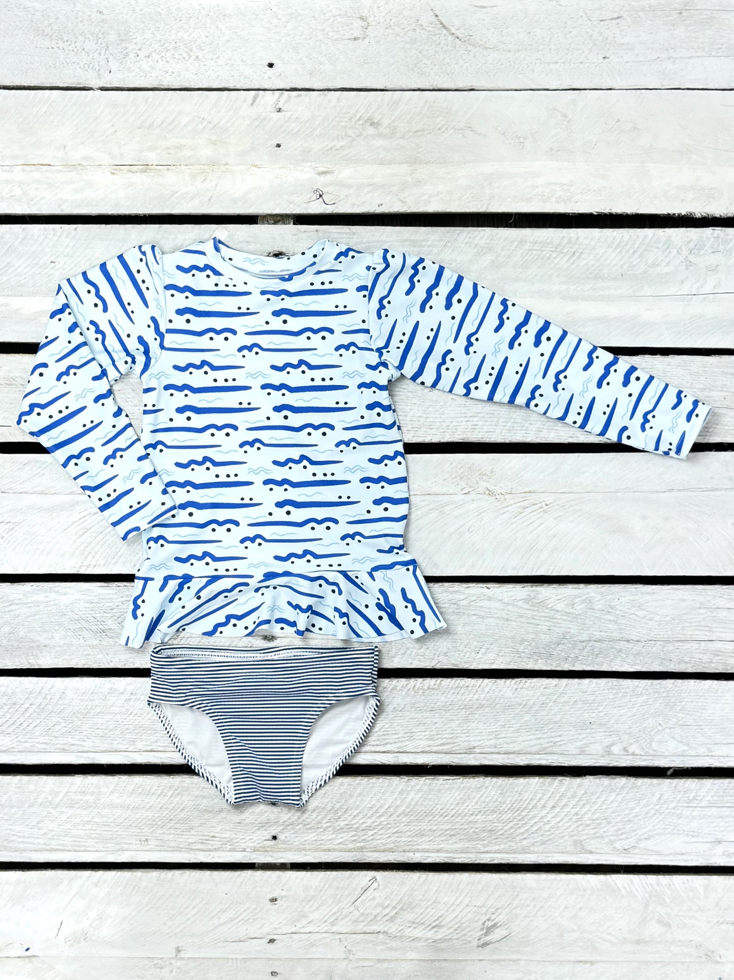 Cute Creature Girls Long Sleeve Sun Shirt and Bottom Set