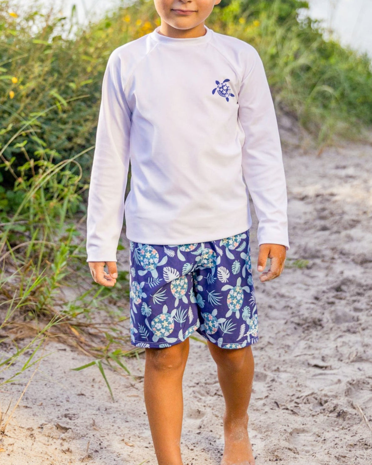 Cute toddler and children's swimwear. Matching sibling swim suit collections. UPF 50 Fabric. Made in the USA!