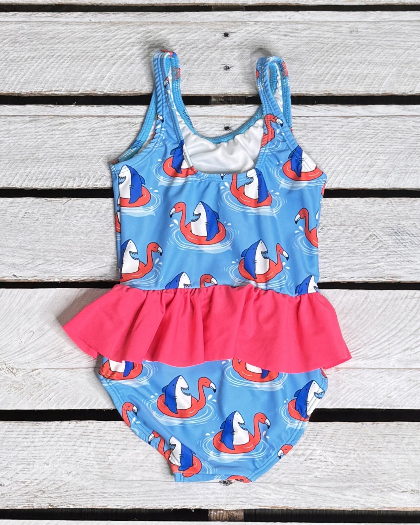 Shark Floatie Girl Skirted One Piece
