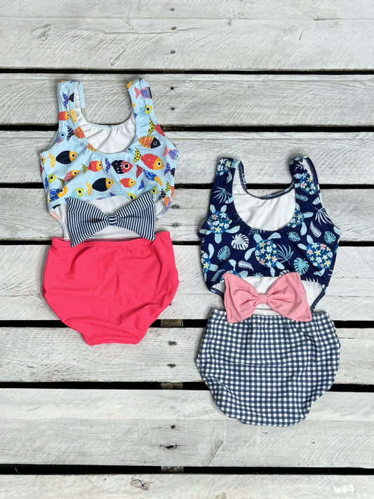 Best Seller Girls Cutout Swimsuit with Bow Bundle