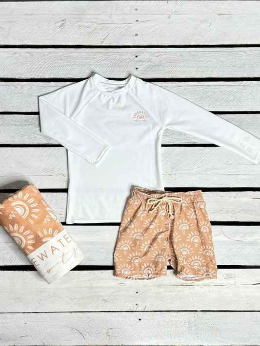 Sunny Days Boy Set and Hooded Towel Bundle