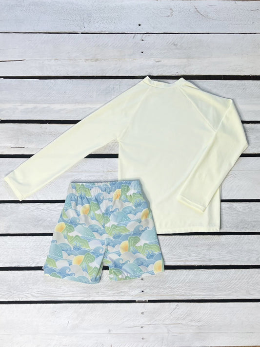 Ocean Orient Sun Shirt and Swim Trunk Set