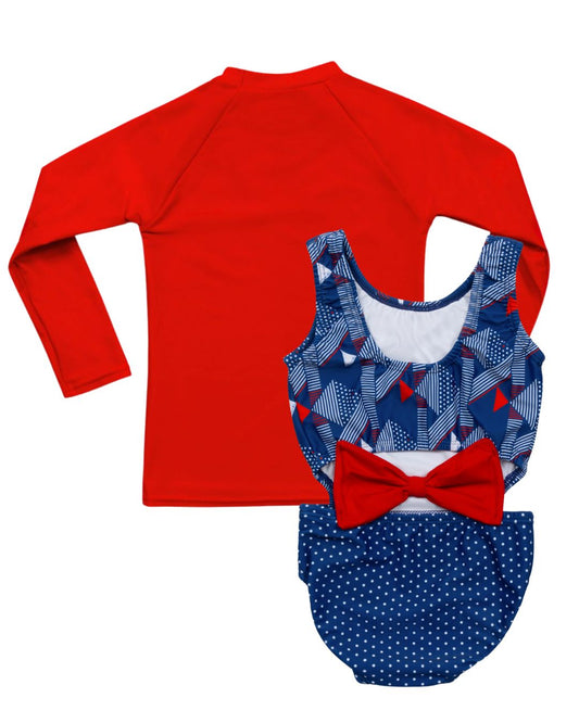 Patriotic Fish Girls Cutout Swimsuit Bundle