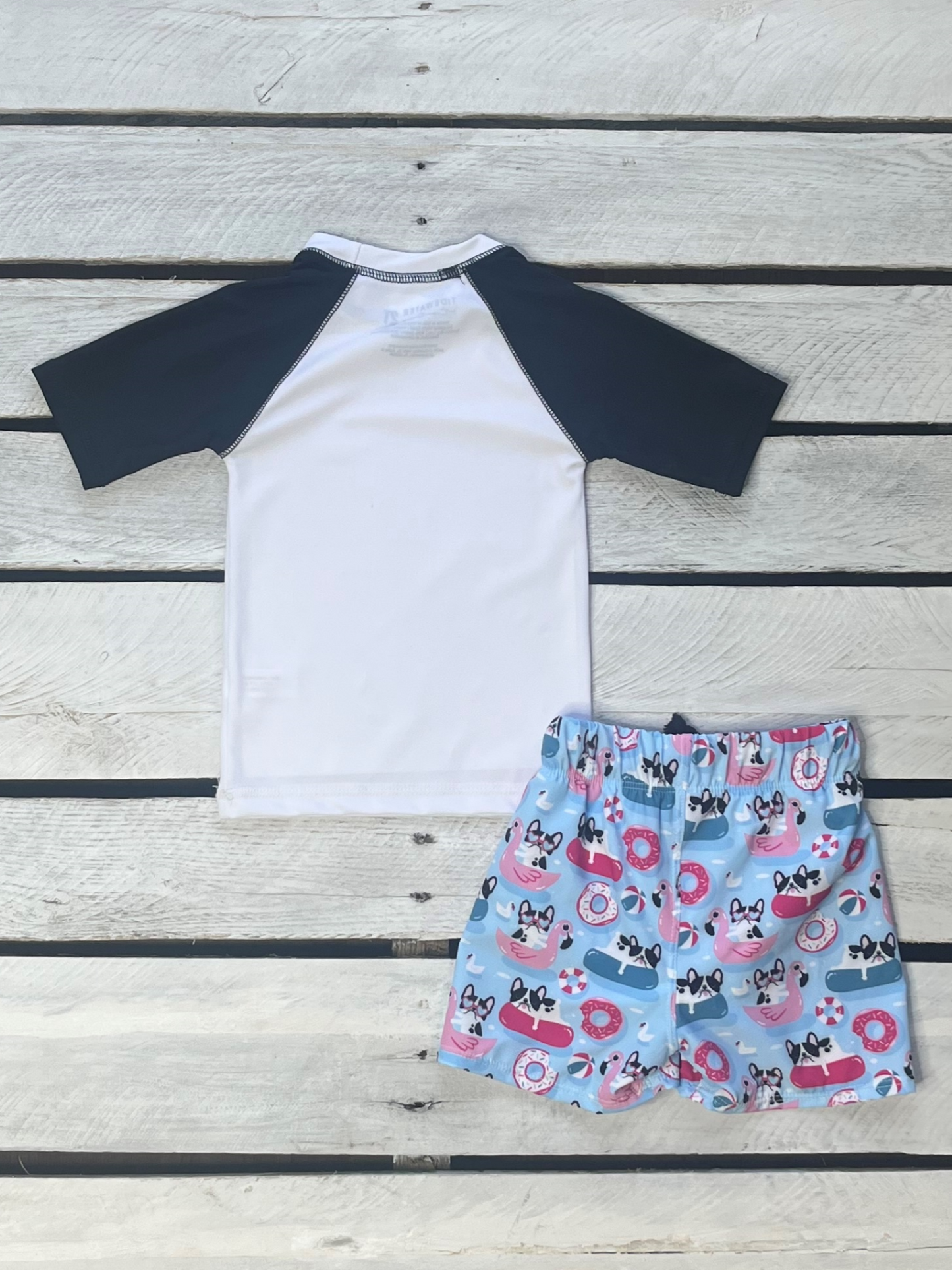 Pool Pups Boys Short Sleeve Sun Shirt and Swim Trunks Set